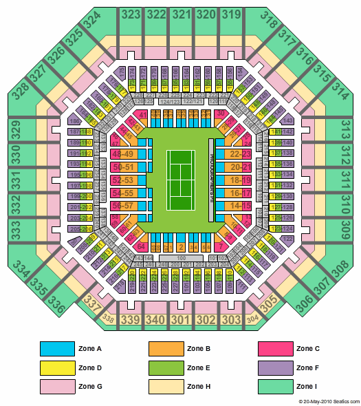 Arthur Ashe Stadium US Open Zone Seating Chart